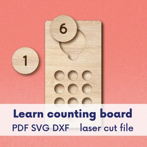 Zähltablett Laserschnittdatei, Laser geschnittenes Puzzle, Holz Mathetafel Laserschnitt Spielzeugdateien, Laserschnitt Montessori Spielzeug, Laserdatei Lernsvg