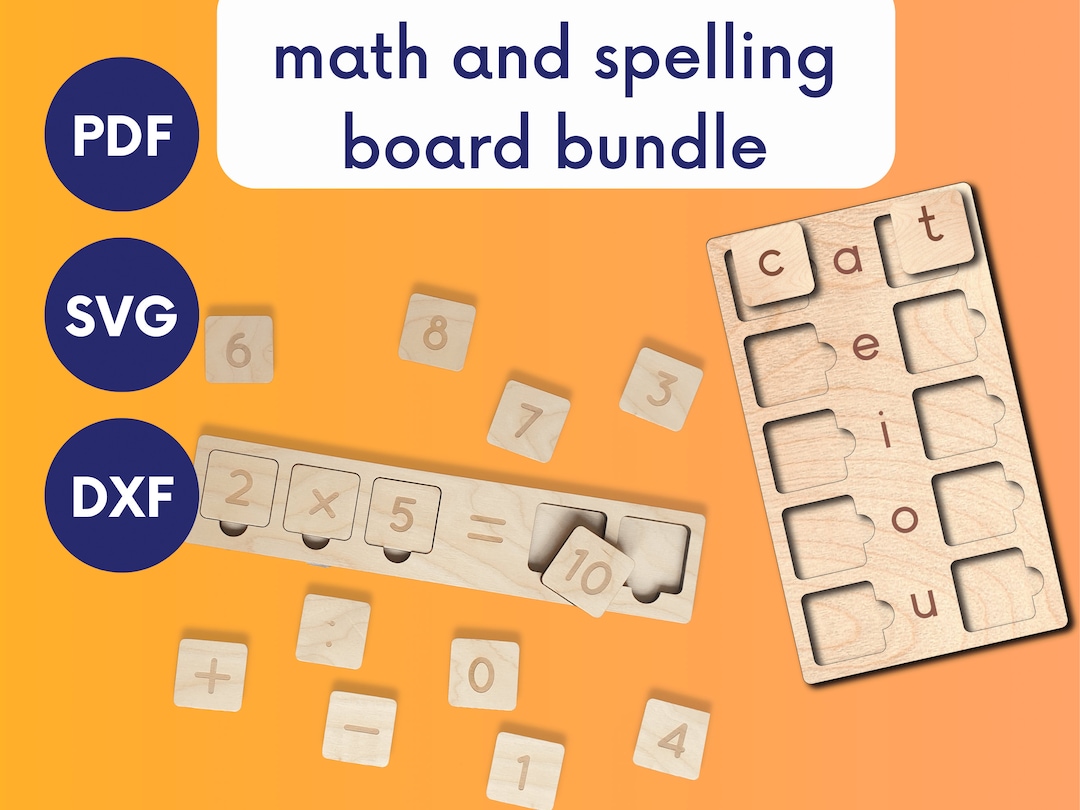 Math Laser Cut File, Spelling Practice Board, Math Board Wood Laser Cut