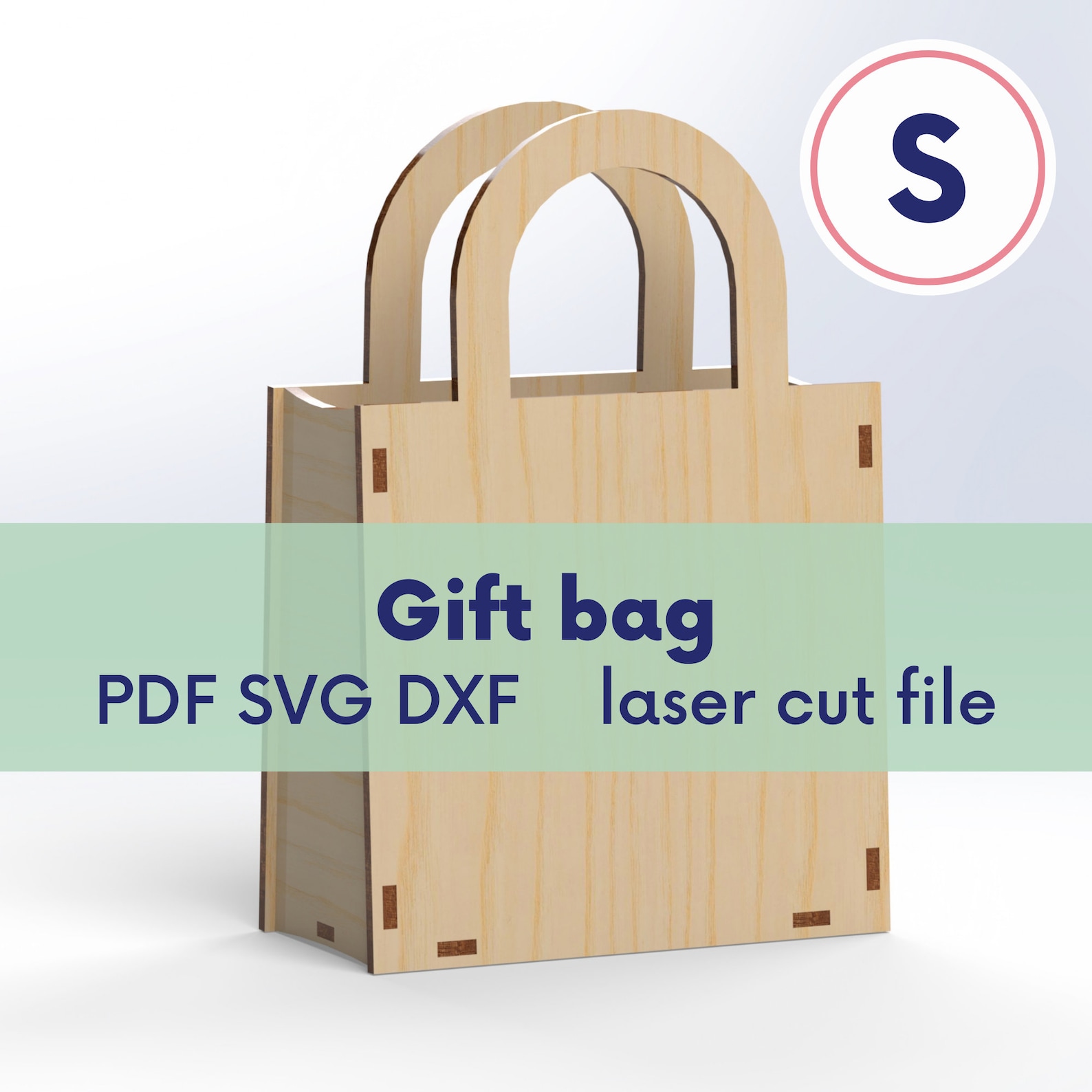 Laser Cut Gift Bag Template Svg, Laser Cut Bag Dxf, Wooden Purse Laser
