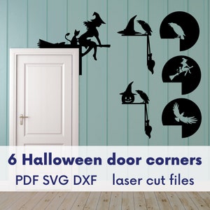 Halloween corner door trims SVG, Halloween Door Corner svg, Halloween Home Decor, Halloween Cricut Silhouette Glowforge svg dxf