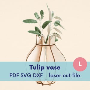 Tulp reageerbuisvaasbestanden, reageerbuishouder svg, houten vaas laser, reageerbuis propagatiestation svg, vaas svg, propagatiestation bestand