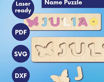 Laser Cut File Name Puzzle, Kids Name Puzzle SVG File, Laser Cut Name Puzzle Laser File, Baby Name Puzzle SVG, Custom Name Puzzle File