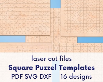 Laser cut puzzle template bundle, Puzzle SVG templates, Laser cut Jigsaw Puzzle Bundle, Laser Cut File Puzzle set, Puzzle SVG Bundle