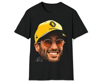 Daniel Ricciardo Unisex Softstyle T-Shirt, Pilote F1, Cadeau pour femmes et hommes