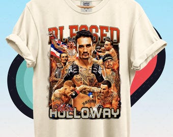 Camiseta Max Holloway Blessed Era UFC, Camiseta Max Holloway, Estampa Blessed MMA, Presente para Fãs do Lutador Holloway, Max Holloway Comfort Colors 1717 ID