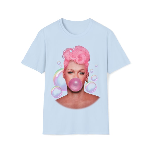 P!NK Shirt, Pink bubblegum Unisex Softstyle T-Shirt, P!nk Summer Carnival Tour 2023 tee, Gift For Women and Men