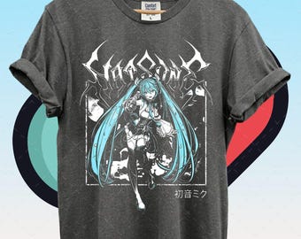 Camiseta de Vocaloid de Hatsune Miku, sudadera con gráficos de anime, diseño estilo Dead Metal, merchandising, regalo ID