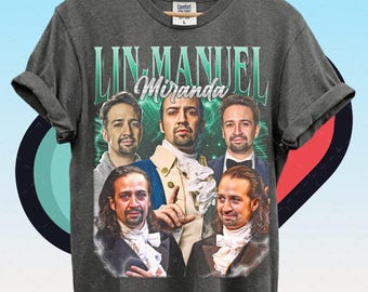 Lin-Manuel Miranda, Broadway Songwriter Actor Graphic Tee, Musical Theater Fan T-Shirt, Pop Culture Stage Gift 90s Poster Graphic Tee ID