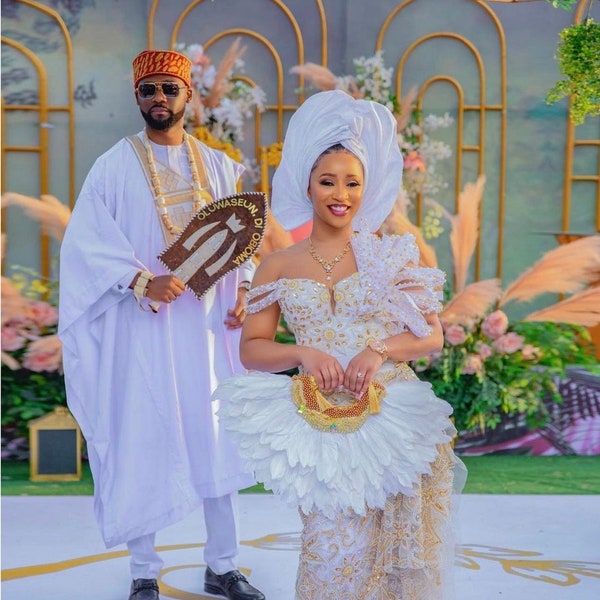 Couple traditional wedding outfits,Aso oke wedding dress,African clothing, African fashion, Couples wear,Owanbe,engagement dress,Photoshoot