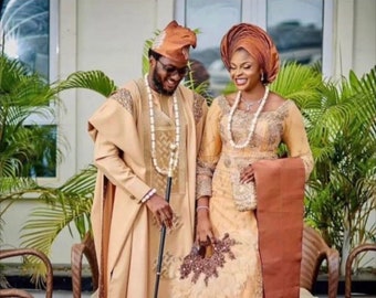 Complete African wedding dresses, African traditional wedding dresses, Edo Wedding, Delta Weding, IsoEbo, Igbo African couple wedding suit