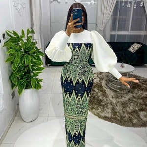 Ankara gown, Trending Style, Mermaid Gown, Wedding Party Guest, Wedding Dress, Evening Dress, Aso Ebi, African Party Dress, African party,
