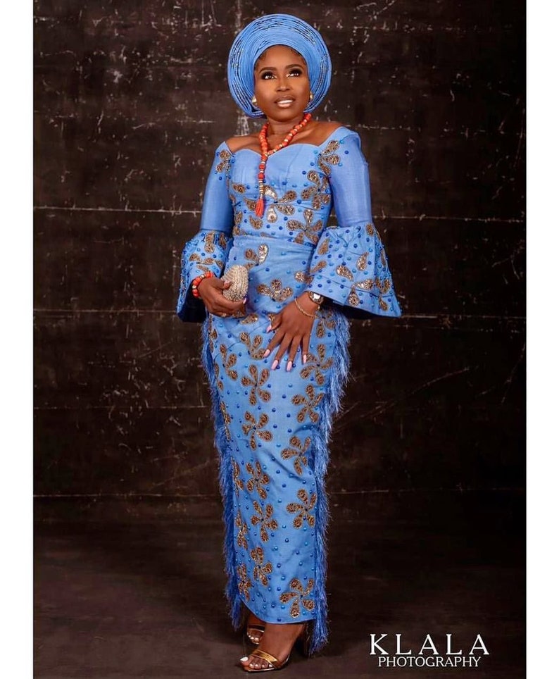 Wedding Guest, Aso Oke Gown, Owanbe , Aso Ebi Dress, Women Dress
