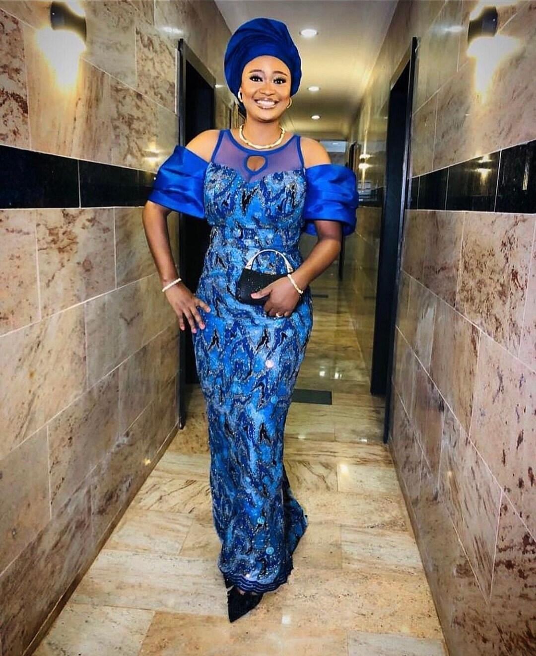 Wedding Guest Lace Style owanbe aso Ebi Dress Women Dress