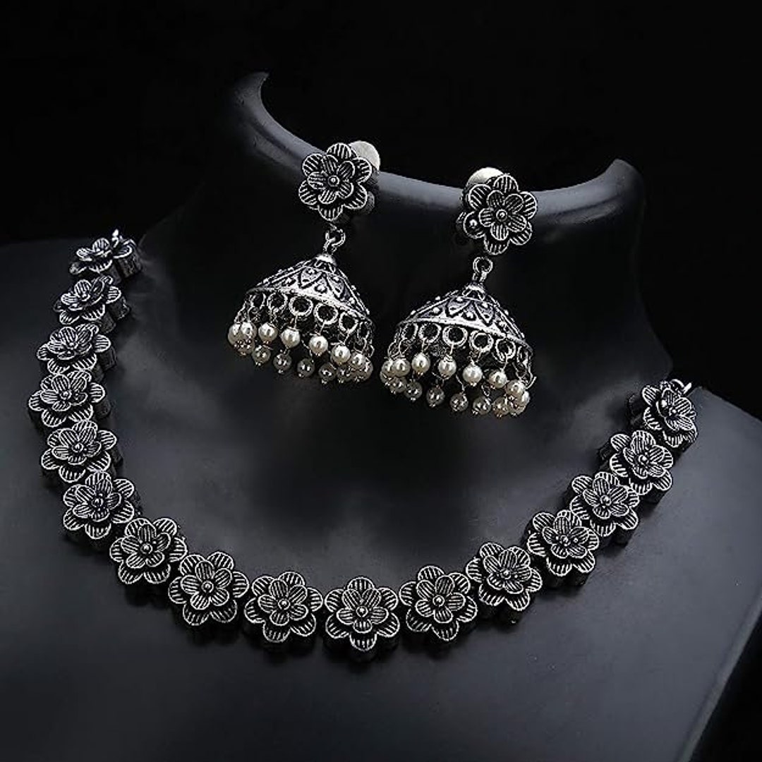 Buy Silver-Toned & White Jewellery Sets for Women by CLARA Online | Ajio.com