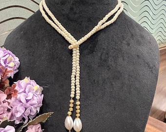 White Pearl Beautiful Beed Necklace For Girlish Look Note Necklace