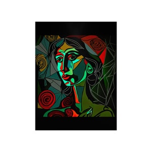 Picasso Inspired Portrait AI Art Premium Matte Vertical Posters | Gift for Her | Digital Art | Wall Decor | Wall Art | Home Decor