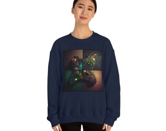Abstract Art Galaxy Video Game Controller Unisex Heavy Blend Crewneck Sweatshirt