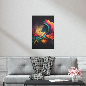 Colorful Abstract Art Waves Version Four Premium Matte Vertical Posters | Artwork | Wall Art| Wall Prints| Gift