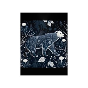 AI Art Blue Toile Polar Bear Premium Matte Vertical Posters | Digital Art | Gift for Her | Wall Art | Home Decor | Wall Decor