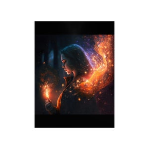 Female Witch Casting a Love Spell Premium Matte Vertical Posters | Wall Art | Home Decor | Gift for Her | Valentines Day Gift | Wall Decor