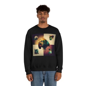 Abstract Art Water Colored Controller Unisex Heavy Blend Crewneck Sweatshirt
