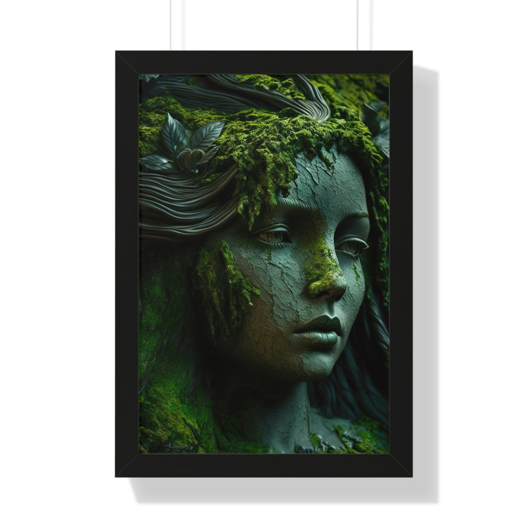 Moss Art Woman in Moss Version Three Framed Vertical Poster AI Art