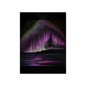 AI Art Crayon Art of Northern Lights Premium Matte Vertical Posters | Digital Art | Gift for Her | Home Decor | Wall Art | Wall Decor