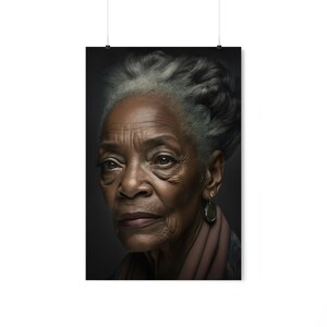 Beautiful Black Woman Painting Portrait Premium Matte Vertical Posters | Wall Art | Diversity Art | Wall Decor | Home Decor