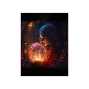 Female Witch Casting a Love Spell Premium Matte Vertical Posters | Wall Art | Home Decor | Gift for Her | Valentines Day Gift | Wall Decor