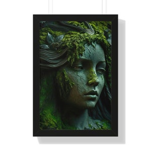 Moss Art Woman in Moss Version Drei druckbare Kunst Download | Druckbare Wanddekoration | Druckbare Wandkunst | Kunstdrucke | KI Art