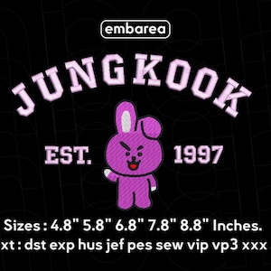 BTS Jungkook Embroidery Design