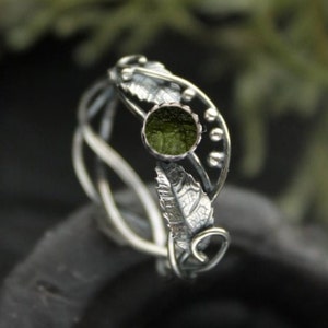 1 Czech Republic Moldavite  Moldavite Ring | High Vibration Jewelry, unique Moldavite Jewelry