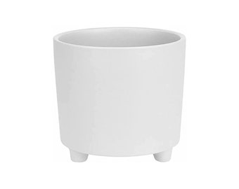 Small White Ceramic Plant Pot with Legs