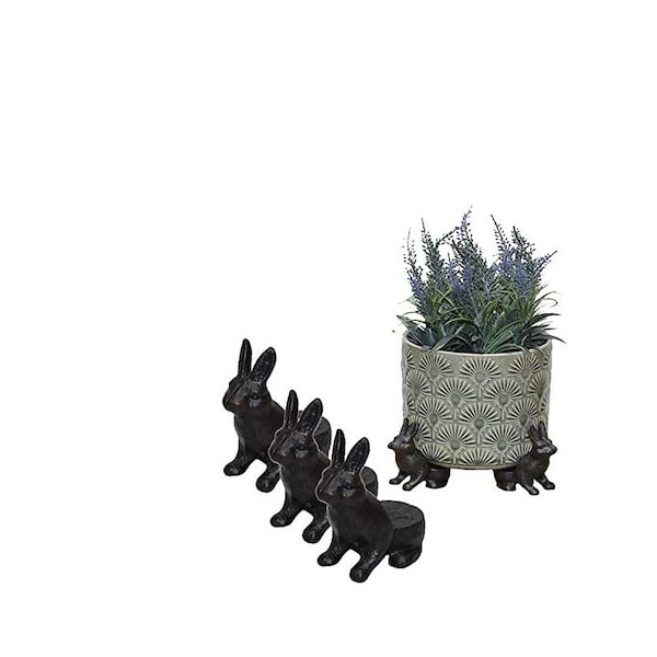 Set of 3 Rabbit Animal Figure Plant Pot Feet Decorative Plant Pot Raiser Support Stand