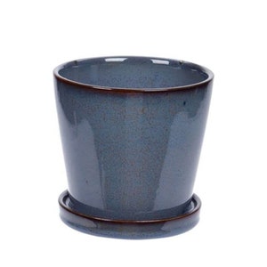 Decorative Small Blue Ceramic Plant Pot