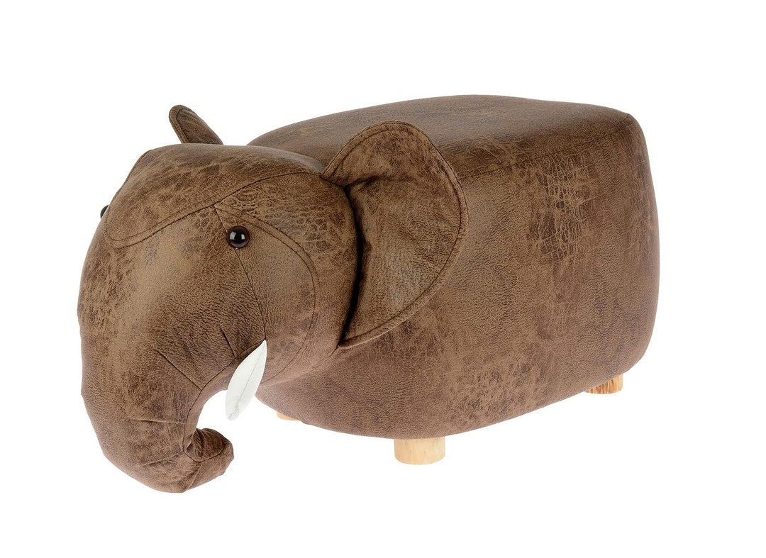 Elephant Animal Foot Rest Stool With Wooden Legs Etsy UK