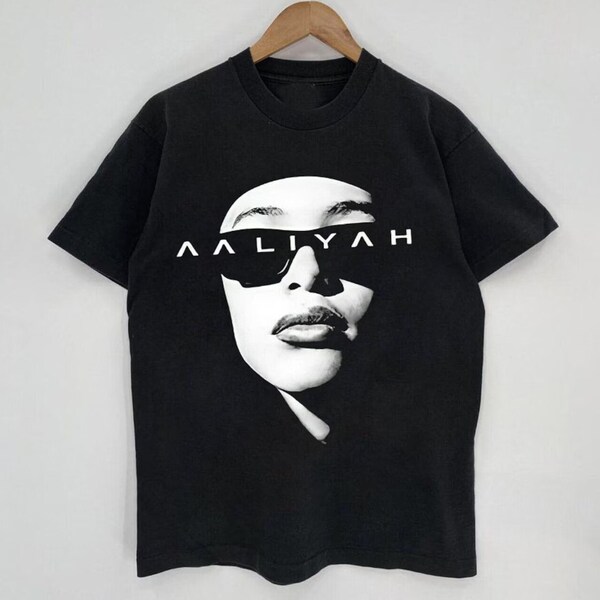 T-shirt unisexe Aaliyah classique, chemise Aaliyah, chemise de rappeur de chanteur RnB de musique, cadeau pour fan, chemise Aaliyah Minimal Black & White