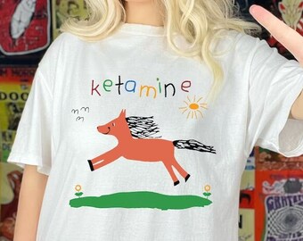 ketamine horse child drawing tee, rainbow ketamine tshirt, ketamine shirt, ketamine meme