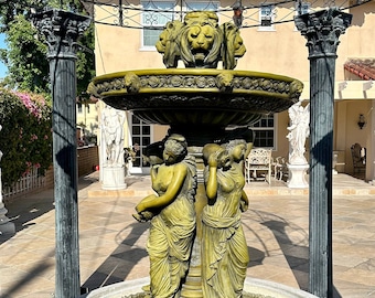 Large Bronze Neo Classical Garden Water Four Seasons Sculpture Statue Fountain