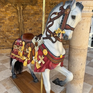 Riproduzione del Cavallo da Giostra in Legno &quot;Messicano&quot; Dentzel-Muller