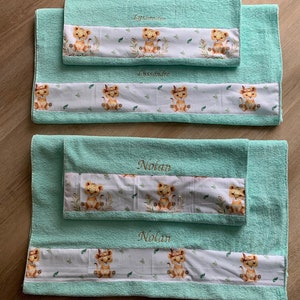 Aanpasbare 100% handgemaakte badhanddoek voor baby's, kinderen afbeelding 1