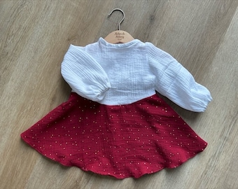 Robe en double gaze de coton bébé/enfant/ceremonie