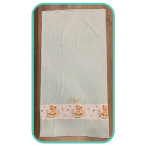 Serviette de bain personnalisable 100% main pour bébé, enfant zdjęcie 3