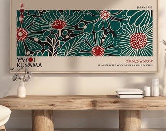 Yayoi Kusama Floral Exhibition Poster: Japanese Wall Art