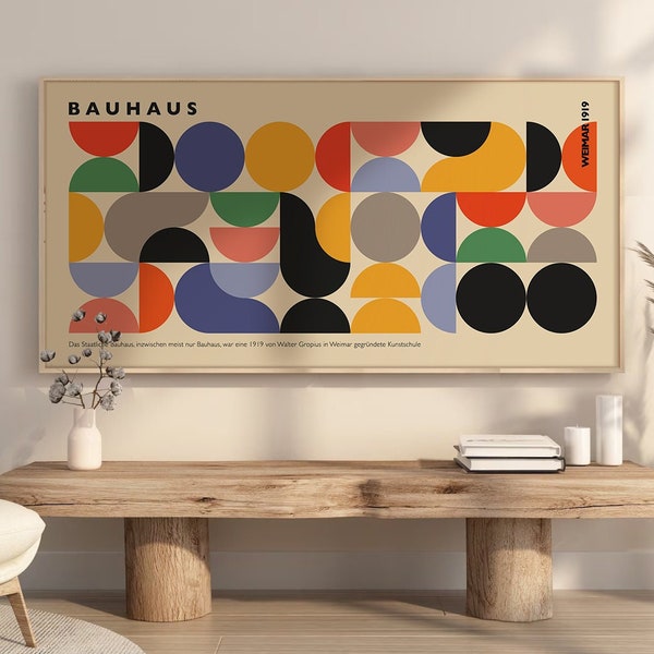 Póster de la exposición Bauhaus: Arte mural geométrico moderno de mediados de siglo