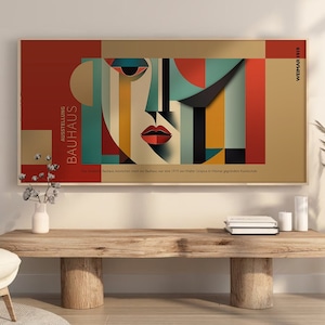 Poster Bauhaus astratto - Stampa Picasso moderna di metà secolo / Arte murale Bauhaus geometrica / Grande poster espositivo retrò - Y31