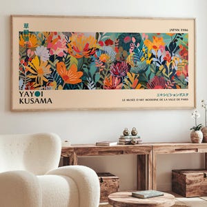 Yayoi Kusama Wall Art: Japanese Abstract Poster, Panoramic Modern Home Decor
