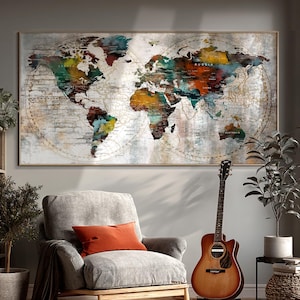 Large Push Pin Travel Map: Personalized Travel Tracker Poster