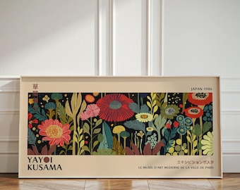 Yayoi Kusama Exhibition Poster: Japanese Gallery Wall Art for Home Interiors