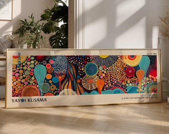 Yayoi Kusama-inspirerad poster, japansk modern abstrakt väggkonst